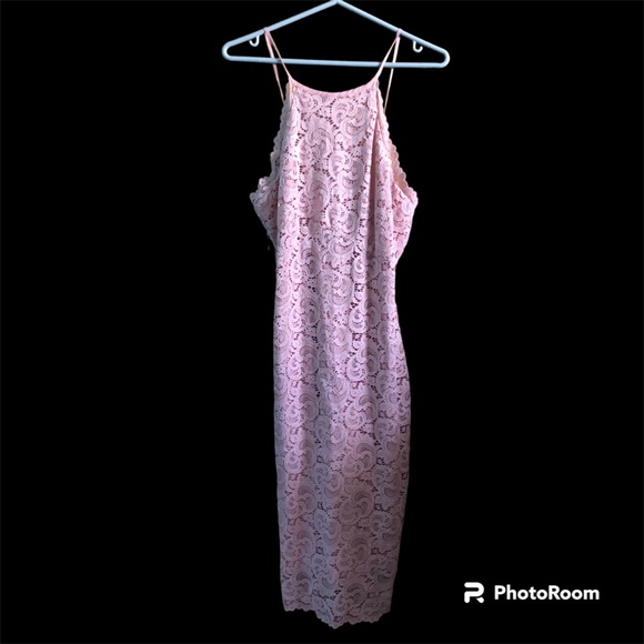 Mid calf pink lace dress - Picture 1 of 3